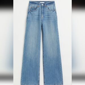 H&M High Rise Wide Leg Denim Pant Size 2